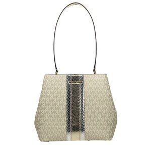 NEW Michael Kors Medium Pratt Bucket Shoulder Bag Pale Gold & Cream Handbag NWT